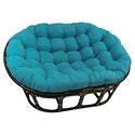 Double Papasan Chair - Cozy suede Cushion, Rattan Frame - Bohemian Style Seating for Living Room Thumbnail - 1