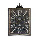 A&B Home Thaddeus Vintage-Styled Rectangular Wall Clock - Black, White Thumbnail - 1