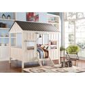 Acme Furniture Full Size Cottage Bed - White & Gray Thumbnail - 1