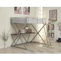 Coaster Workstation Loft Bed with Desk Silver Thumbnail - 1