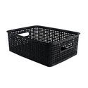 Advantus Plastic Weave Bins - Black Thumbnail - 1