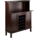 Cappuccino Wine Bar with Wine Storage and Stemware Rack - Winsome Wood Thumbnail - 1