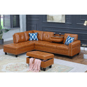 Devion Furniture Faux Leather Sectional Sofa with Ottoman Thumbnail - 1