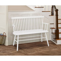 Solid Wood Spindleback Bench White 48x19x36 - Crown Mark Thumbnail - 1