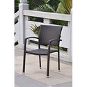 Resin Wicker Square Back Dining Chair Thumbnail - 1