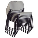 Grey Stacking Chair Set - 8 Pieces, 400 lbs Weight Capacity - Regency Seating Thumbnail - 1