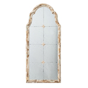 A&B Home Moorish Framed Grid Wall Mirror - Washed White, Gold Finish - Antique Mirror Thumbnail - 1