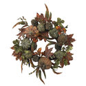Harvest Pumpkin & Gourd Wreath 24 Polyester Material Assembly Free - Nearly Natural Thumbnail - 1