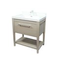 Bellaterra-Home 16" Single Sink Vanity In Light Gray with White Ceramic Top Thumbnail - 1
