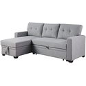 Devion Furniture Polyester Fabric Reversible Sleeper Sectional Sofa Thumbnail - 1