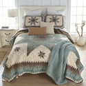 Quilted Microfiber Bedding Set with Star Pattern and Shams - Donna Sharp Thumbnail - 1