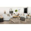 Coaster Ashlyn 3-piece Upholstered Sloped Arms Living Room Set White Thumbnail - 1