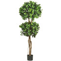 Nearly Natural 5.5ft. Eucalyptus Double Ball Topiary Silk Tree Thumbnail - 1