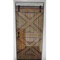 Handmade Bamboo Beaded Curtain Sliding Barn Doors with Hand Painted Images on Both Sides Thumbnail - 1