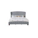 Queen Size Bed Frame Upholstered, Modern Bedroom Bed, Gray Shelter Bed - Free Shipping Thumbnail - 1