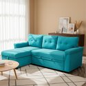 Reversible Sleeper Sectional Sofa with Storage Chaise, Laura Collection - Naomi Home Thumbnail - 1