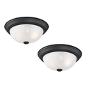 Design House 588251 Traditional 2 Pack 2-Light Indoor Dimmable Ceiling Light with Alabaster Glass for Bedroom Hallway Kitchen Dining Room, Matte Black Thumbnail - 1