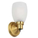 Design House 588814-SG Lydia Transitional 1-Light Indoor Wall Light Dimmable with a White Frosted Glass Shade and Twist On/Off Switch for Hallway Foyer Bathroom, Satin Gold Thumbnail - 1
