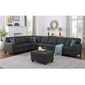 Devion Furniture 8-Piece Upholstered Modern Fabric Sectional with Ottoman Thumbnail - 1