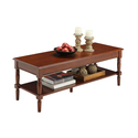 French Country Coffee Table with Storage and Driftwood Finish - Convenience Concepts Thumbnail - 1