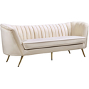 Margo Cream Velvet Sofa Thumbnail - 1