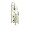 Shabby White Metal Toilet Paper Holder & Magazine Rack 24 - Benzara Thumbnail - 1