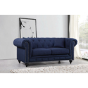 Meridian Furniture Velvet Chesterfield Loveseat - Living Room Sofa, Tufted Design Thumbnail - 1