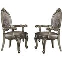 Vintage Traditional Arm Chair Set - Silver & Antique Platinum Finish - Acme Thumbnail - 1