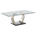 Coaster Pruitt Glass Top Coffee Table Clear and Satin Thumbnail - 1