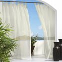 Ivory Indoor/Outdoor Curtain Panel with Hook & Loop Tabs 54x84 Thumbnail - 1