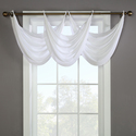 Thermavoile Rhapsody Lined Grommet Valance Ascot Window Dressing 36 x 19 in White Thumbnail - 1