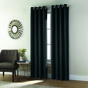 Thermaplus Shadow Grommet Curtain Panel Window Dressing 52 x 95 in Black Thumbnail - 1