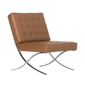 Caramel Leather Modern Living Room Chair - Studio Designs Thumbnail - 1