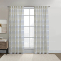 Habitat Nathan Stripe Sheer Dual Header Curtain Panel 52 x 84 in Blue Thumbnail - 1