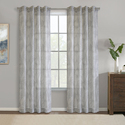 Habitat Eleanor Light Filtering Grommet Curtain Panel 52 x 108 in Grey Thumbnail - 1