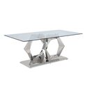 Acme Gianna Dining Table in Clear Glass & Stainless Steel Thumbnail - 1