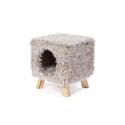 Prevue Pet Products Cozy Cat Cube - Plush Kitty Bed - Frost Tan Thumbnail - 1