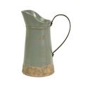 Imax Tall Ceramic Pitcher - Rustic Aqua Pitcher with Handle Thumbnail - 1