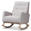Greyish Beige Mid-Century Rocking Chair Thumbnail - 1