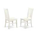 East West Furniture Linen White Dining Chairs - Set of 2 - Modern Slat Back Design - Thumbnail 2