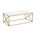 S & Co. Coffee Table 44L Marble Gold Metal Thumbnail - 1
