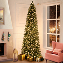 Naomi Home Vienna Slim Artificial Pencil Christmas Tree with Lights Thumbnail - 1