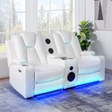 Chicago Deluxe Theater Style Motion Recliner Loveseat with LED Lights Thumbnail - 1