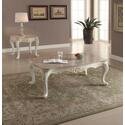 ACME Chantelle Coffee Table w/Marble Top, Marble & Pearl White Thumbnail - 1