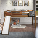 Cindy Twin Size Loft Bed with Slide and Ladder, Kids Low Loft Bed Thumbnail - 1