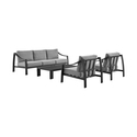 4-Piece Aluminum Outdoor Patio Furniture Set with Weather-Resistant Cushions Thumbnail - 1
