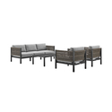 Aluminum Outdoor Patio Furniture Set with Grey Cushions & Rope Design Thumbnail - 1