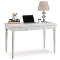 White Laptop Desk with Drop Front Keyboard Drawer and Storage - Leick Home Thumbnail - 1