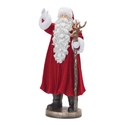 Melrose International Flocked Santa Statue with Deer Staff 25.5"H Thumbnail - 1