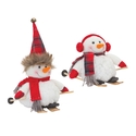 Melrose International Snowman on Skis (Set of 2) 6"H, 11"H Polyester Thumbnail - 1